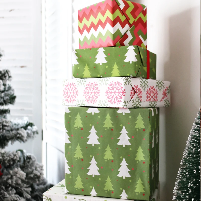Новое поступление Рождественская упаковочная бумага подарок Дерево Санта обертывание декоративные рождественские вечерние рулон упаковочная бумага домашний декор