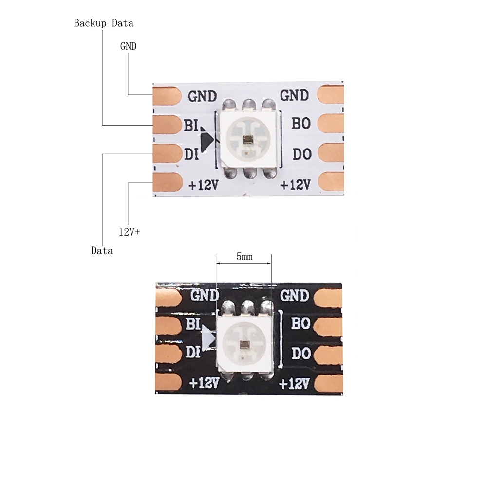 DC12V WS2815 WS2812B WS2813 Update RGB Led Pixel Strip Individually Addressable White Black PCB Dual signal Led Light