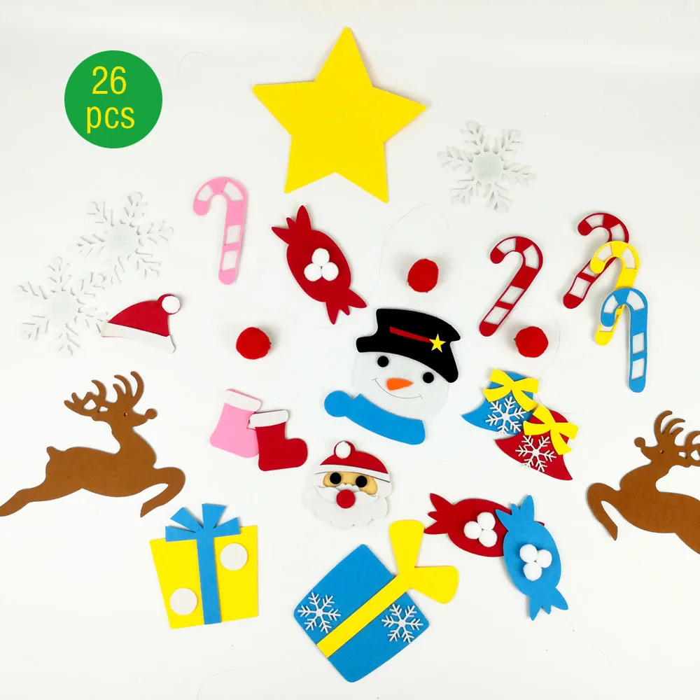 DIY Felt Christmas Tree Ornaments Bedroom Kids Christmas Puzzle Craft Kits New Year Xmas Christmas Gift Kids Christmas Party