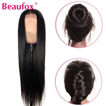 

Beaufox 360 Lace Frontal Wig Pre Plucked Peruvian Straight Lace Front Human Hair Wigs 150% Density Remy 360 Lace Wigs