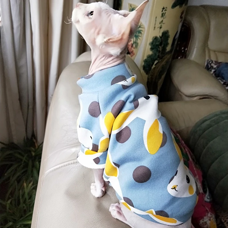 

Cute Rabbit Print Dog Hoodie Soft Fleece Puppy Dog Coat For Small Dogs Winter Warm Dog Clothes For Chihuahua Yorkshire Cats 10E