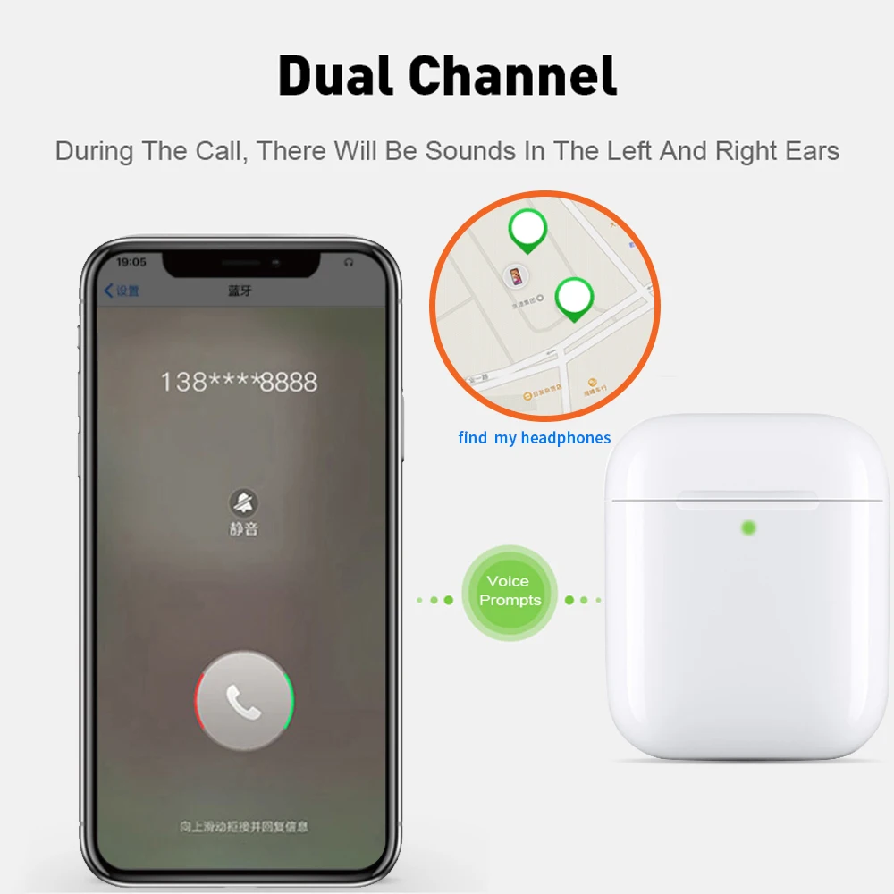 Upgrade i9000 Wireless Headphones Change Name TWS Detection Smart Sensor i500 GPS Bluetooth 5.0 Stereo Earphones Earbuds Air 2