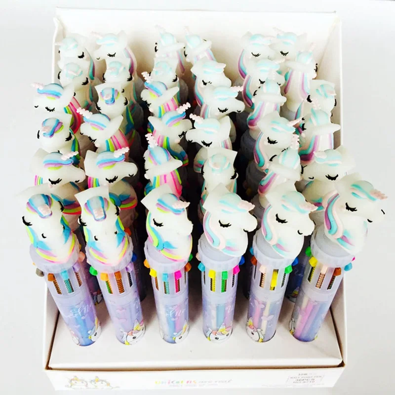 

Lovely Unicorn Flamingo Ball Pen Colorful Signature Pen 10 Colors Ballpoint Pen School Office Supply Gift Stationery