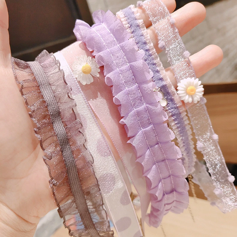 Handmade Neckband Elegant Purple Flowers Women Neck Lace Girl Necklace