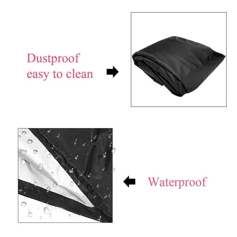 Black Oxford Cloth Waterproof Outdoor L Shape Corner Sofa Cover Dust Proof Cover Set Protector Fabric Garden Furniture Cover