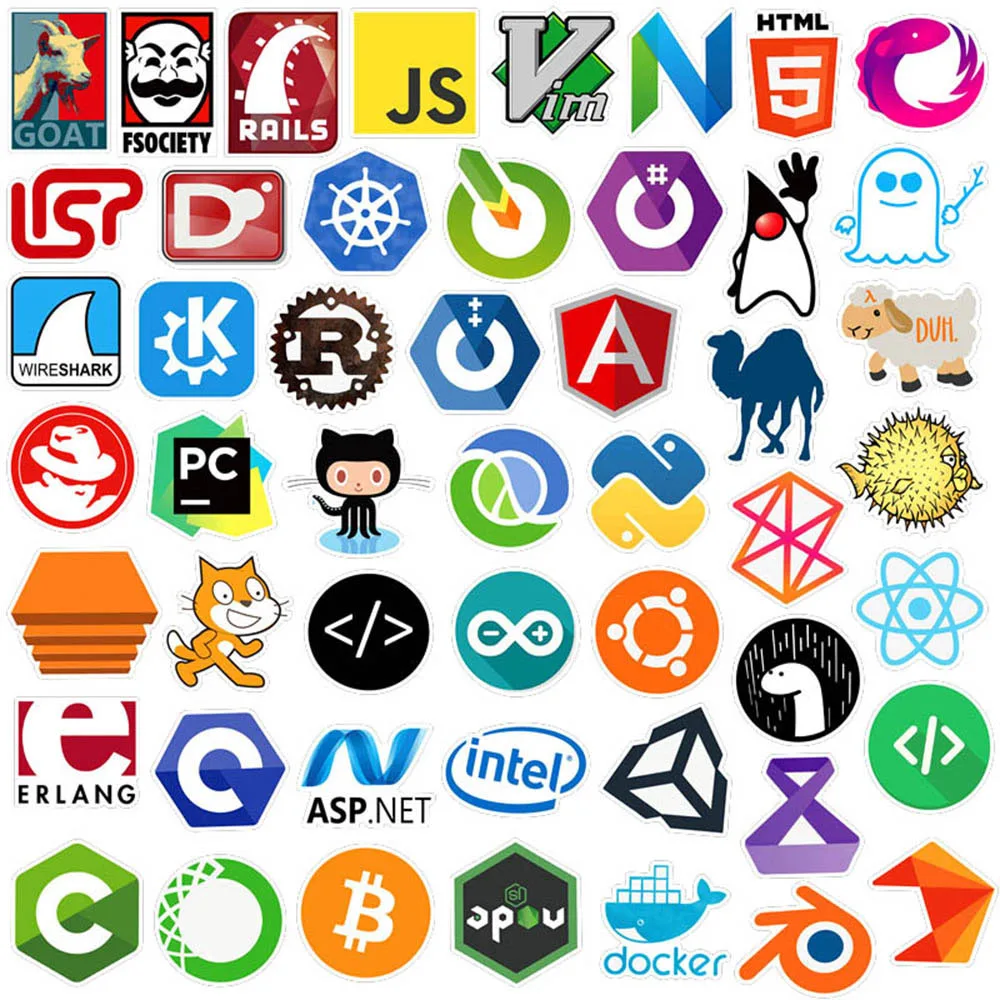 Generic 10/30/50/100pcs Programmer Internet Java Graffiti Stickers ...