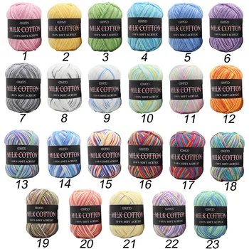 

23 Color 50g DIY Knitting Crochet Milk Soft Baby Cotton Wool Yarn 2020 New