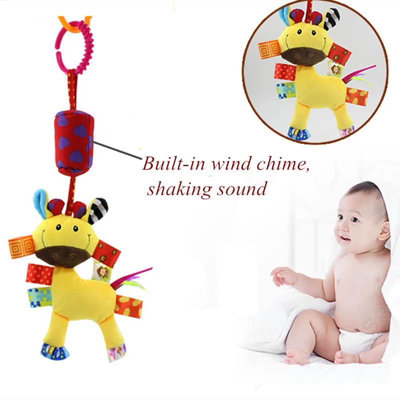 Детские игрушки, мягкое плюшевое животное на коляску, подвесная кроватка, мобильная кровать, колокольчик, погремушка для новорожденных, колокольчики, Детские Обучающие сенсорные игрушки