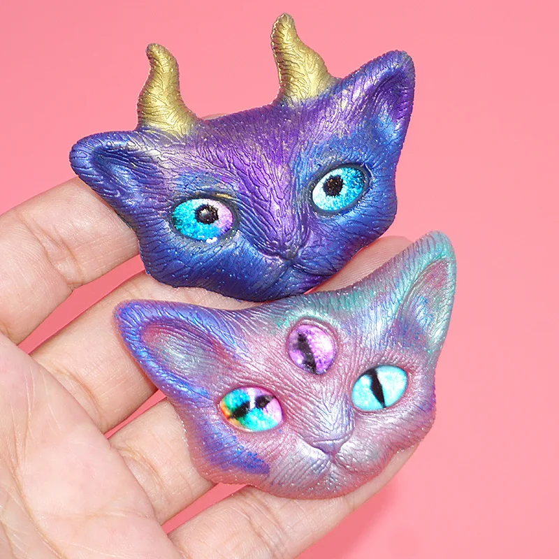DIY Devil Cat Mold Silicone Mold Necklace Pendant Resin Jewelry Making Mould DIY Hand Craft Resin Clear Cat Molds for Jewelry