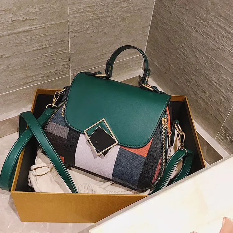 

2019 New Luxury Fashion Small Square Bags for Women Handbags Girls Bags Designer Panelled Ladies Shoulder Crossbody Bag Hand Bag