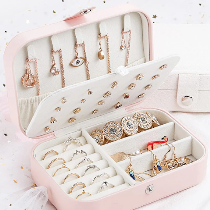 Jewelry Box Makeup Lipstick Storage Box Beauty Container Travel Comestic Jewelry Casket Organizer Necklace Birthday Gift