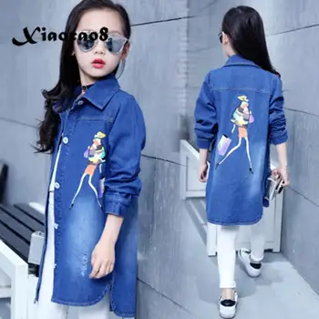 

Girls denim jacket children spring autumn clothing outwear clothes girls korean style casual jackets toddler girl coats in blue