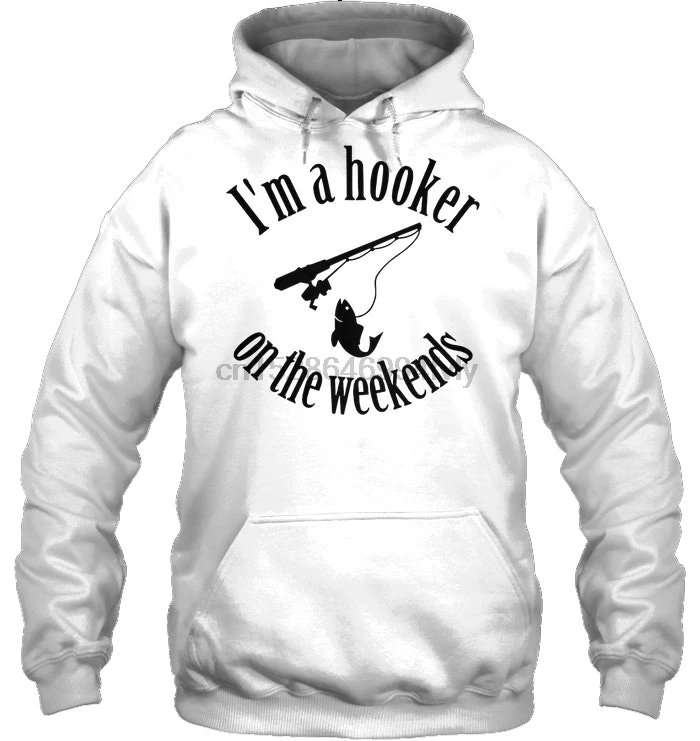 Мужская толстовка с капюшоном надписью I'm A Hooker на выходных женская уличная