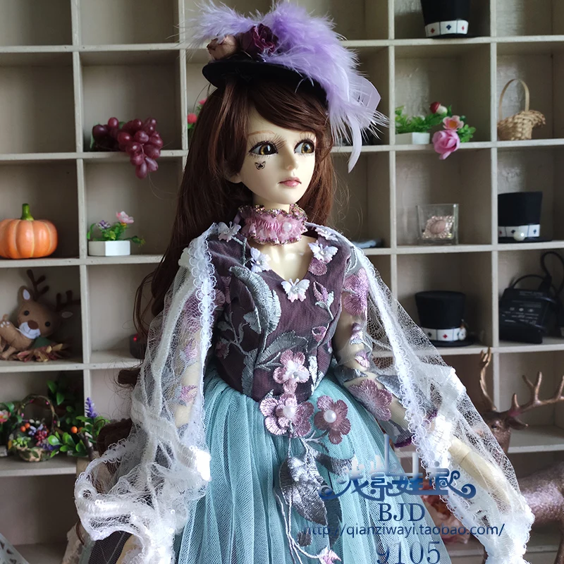 1/4 1/3 BJD платье+ шляпа+ шарф Набор аксессуары для кукол для BJD/SD MSD SD13, не включает в себя куклы, обувь, парик и другие E2691