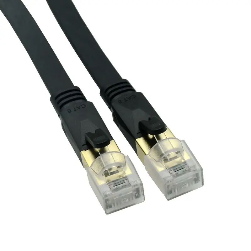 라우터 모뎀 인터넷 RJ 45 이더넷 플랫 케이블, Cat8 이더넷 케이블, 네트워크 랜 패치 코드, STTP 40Gbps 2000MHz