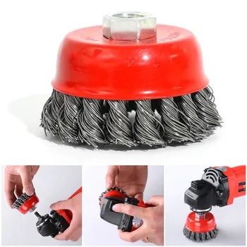 

4pcs 75mm Steel Wire Brush Wheel Replacement Polishing Derusting Wheel Red Rust Removal Deburring Grinding Rotary Tool