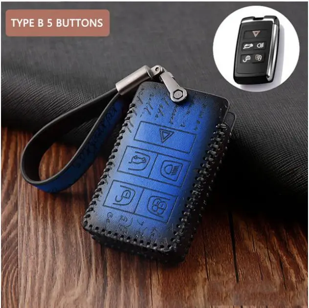 Leather Car Key Case Cover For Land Rover A9 Discovery Range Rover Sport 4 Evoque Freelander 2 Discovery - Название цвета: type4