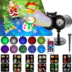 Projecteur Laser de noël 12 diapositives, lumière de scène Led étanche pour noël nouvel an lampe de paysage 