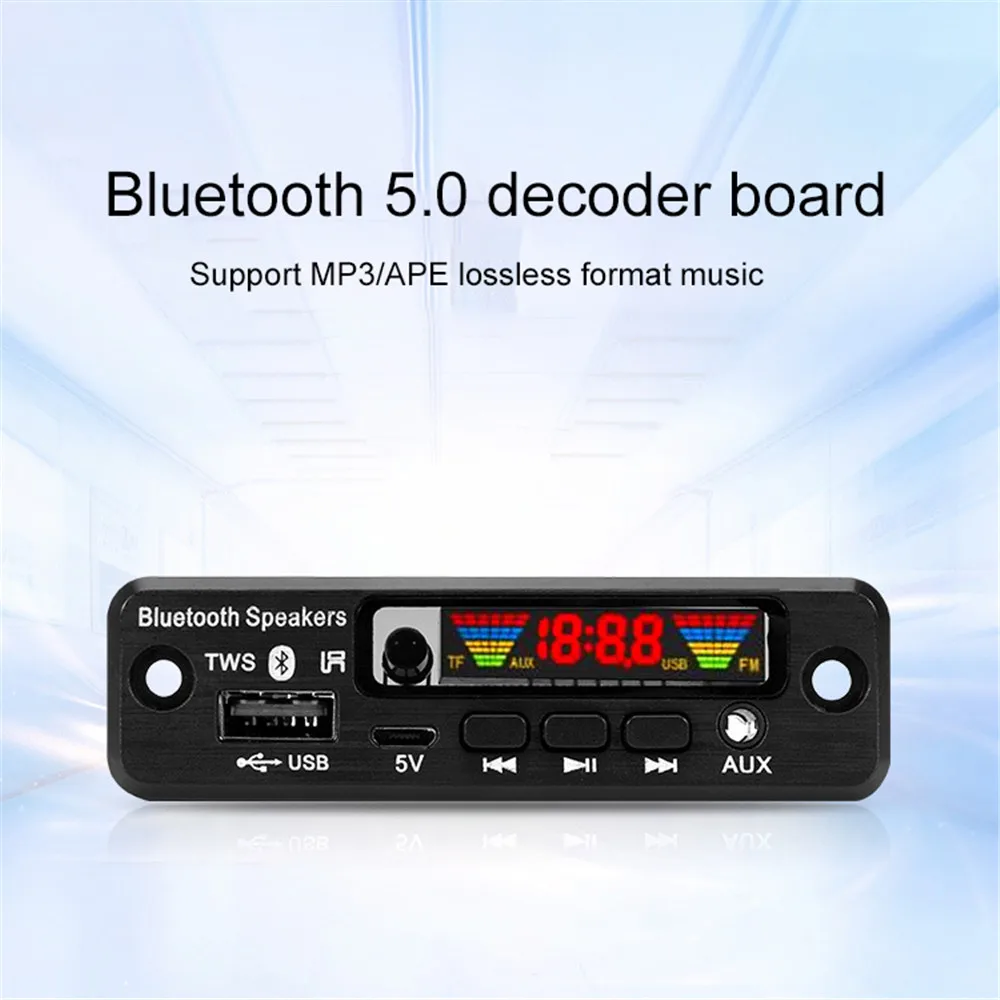 Комплект громкой связи Kebidu для автомобиля декодер с Bluetooth FM-радио TF USB 3 5 мм AUX