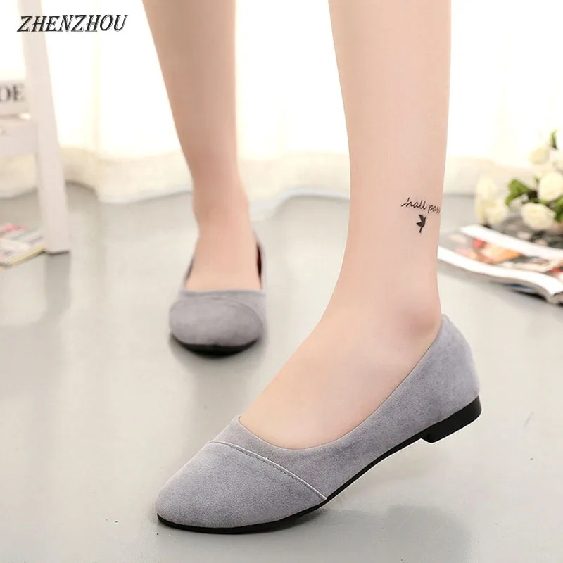 

Free shipping 2018 autumn new flat single shoes female OL work shoes round head women's shoes shallow mouth flat with low help