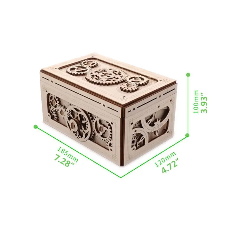 Деревянная Механическая Трансмиссия модель музыкальная шкатулка 3D Собранный DIY деревянный секретный сундук с сокровищами