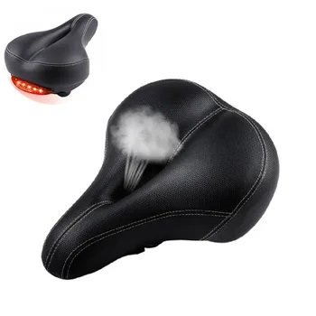 

Comfortable Bicycle Seat Memory Foam Padded Leather Wide Men Women Bike Saddle Cushion With Taillight Fit For Outdoor Bike Sport