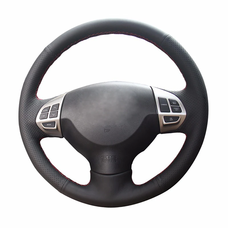 Черный чехол на руль из искусственной кожи для Mitsubishi Lancer X 10 2007-2015 Outlander 2006-2013 ASX