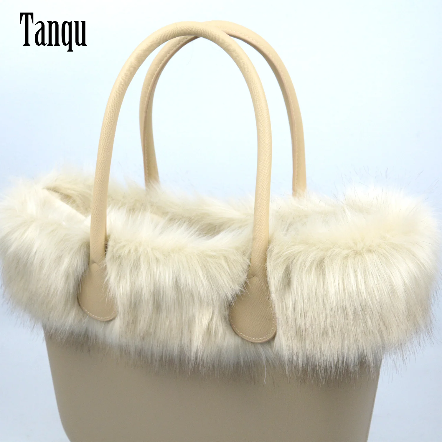 BAG O-Bag Classic Mini Plush-Decoration Beige New Tanqu for Fit-For Big Faux-Fox-Fur