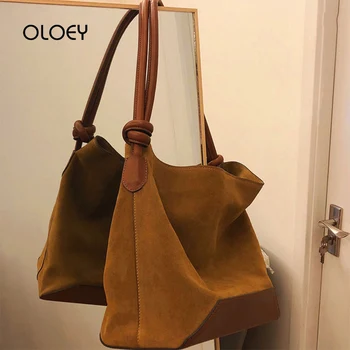 

Vintage Women's Bag Patchwork knotted Shoulder Bag Lady's Handbag Sac Femme De Grande Qualite Large Capacity Tote Crossbody Bags