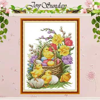 

Chickens and flowers animal counted 11CT 14CT Cross Stitch Sets DIY Chinese Cross-stitch Kits Embroidery Needlework Home Decor