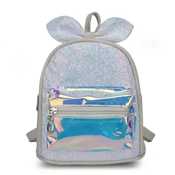 

Women Girls Shiny Sequins Mini Backpack Cute Rabbit Ears Hologram Shoulder Bag L9BE
