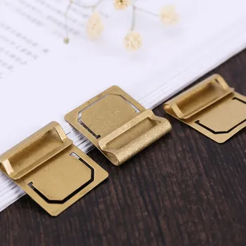 

6pcs/set Retro Copper Bookmark Metal Brass Index Clamp Label Clip Stationery Gift Paper Clips Memo Clips
