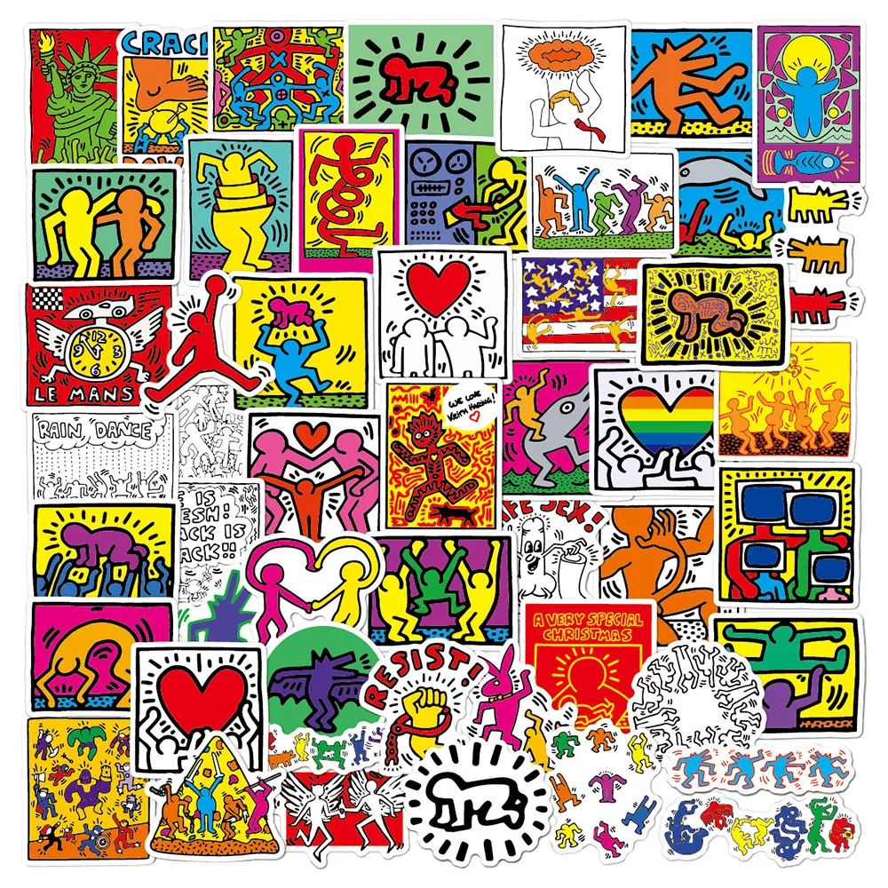Cartoon Stickers Graffiti Stickers 10/30/50Pcs Keith Funny Cartoon Graffiti Sticker Waterproof Fridge Guitar Laptop Motorcycle Skateboard Joke Decal Classic Toy