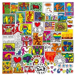 10/30/50Pcs Keith Drôle De Bande Dessinée Graffiti Autocollant Imperméable Réfrigérateur Guitare Portable Moto Skateboard Blague Décalque Classique Jouet 