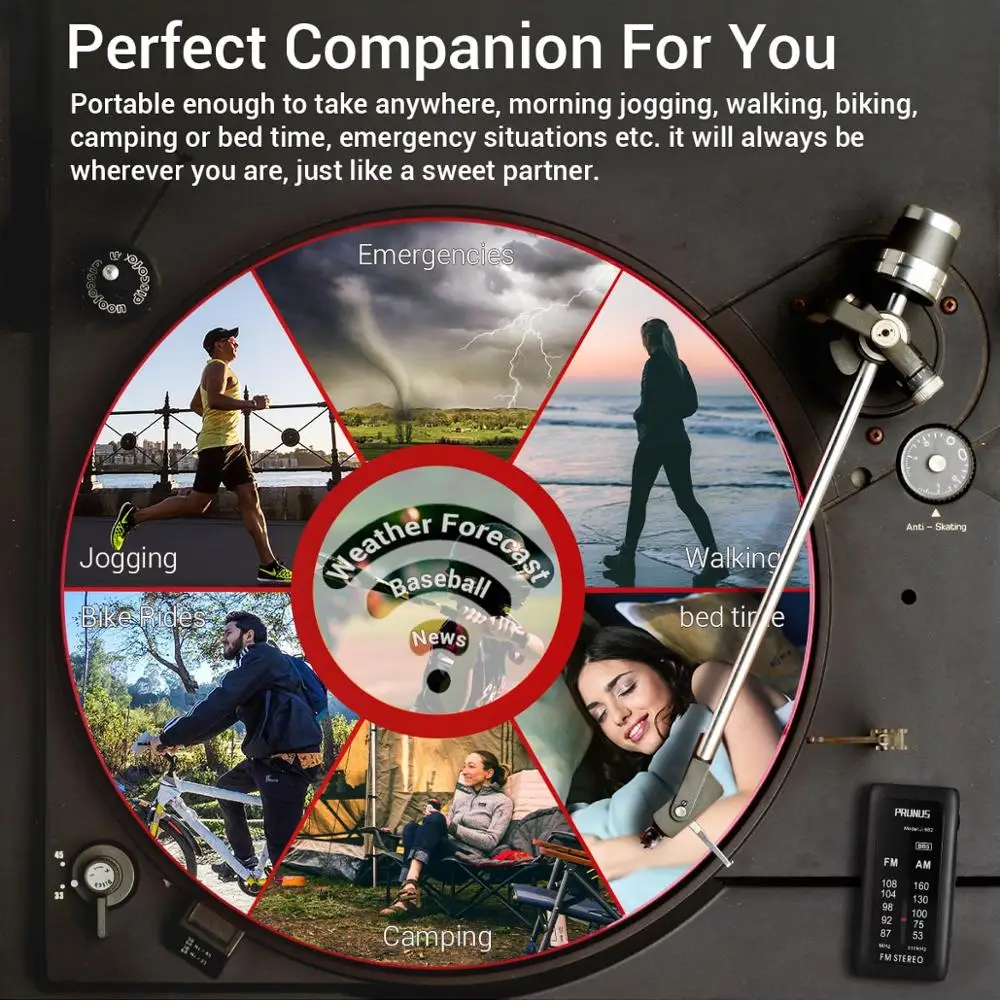 PRUNUS Бренды мини радиоприемник FM/AM карманное бас стерео радио с бесплатными