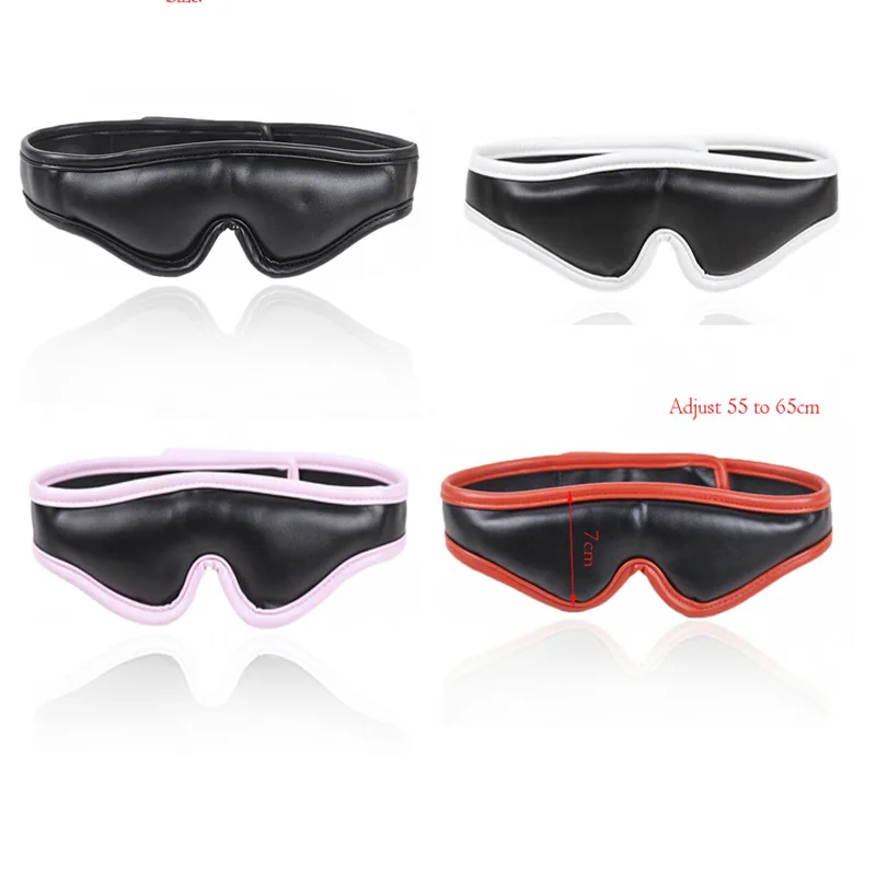 PU Leather Padded Sleeping Blindfold Blackout Eye Mask Band Blinder Costume Masks BDSM Roleplay，Sex Bondage Toys |