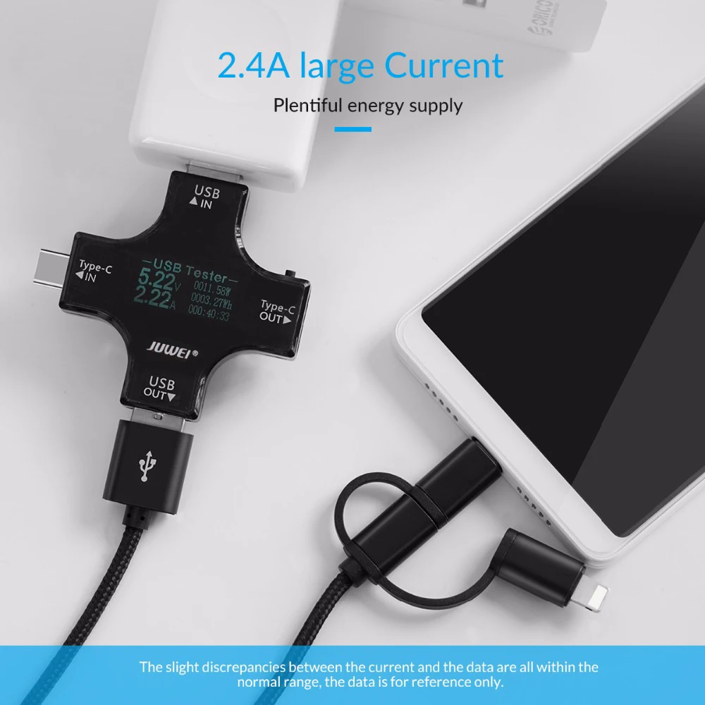 ORICO 3 IN 1 Type C Micro USB C Cable For iPhone 8 X 7 6 6S Plus iOS 10 9 8 Samsung Nokia USB Fast Charging Nylon Cables Cord (4)