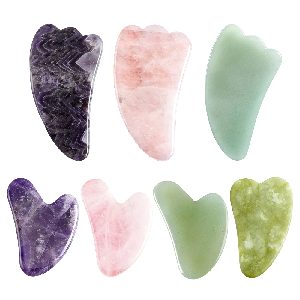 

Natural Rose Jade Gouache Scraper Face Lift Massager for Face Gua Sha Board Skin Face Relax Sliming Beauty Eye Neck Thin Lift