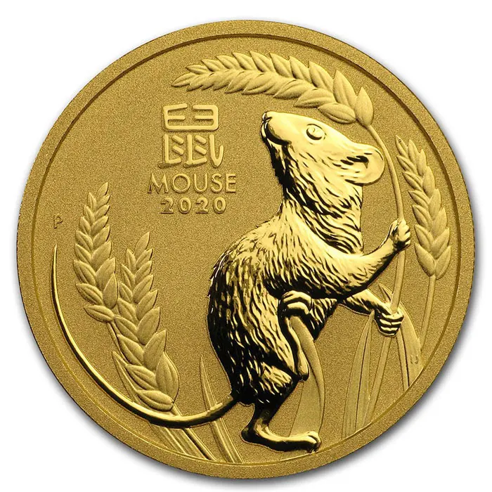 Юбилейные монеты год мыши Австралия 1 унция серебряная золотая монета 2020