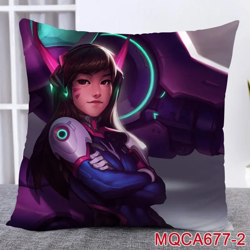 45X45 см аниме игра Overwatch наволочка OW dva Mercy Mei Hanzo Genji Reaper Dakimakura Чехол 3D двухсторонний принт наволочка - Цвет: 12