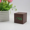 D2 Alarm Clock Digital LED Wooden Watch Table Voice Control Wood Despertador Snooze Time Temperature Display Desktop Clocks Gift 6