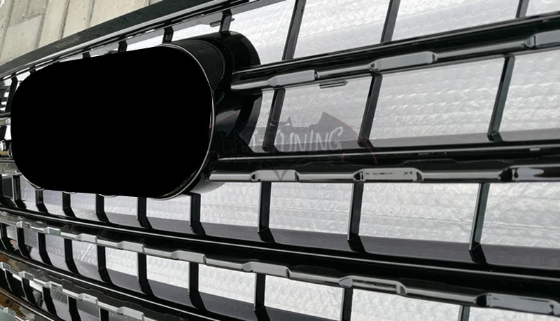 Вафельная Ткань Стиль решетка ABS для Q7 SQ7- гоночный автомобиль решетка протектор переднего бампера Sport Edition с европейскими держатель номерного знака