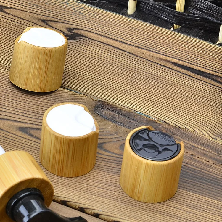 Bamboo Flip cap 10 шт Пустой 100 мл 120 мл 150 мл шампунь в стеклянной бутылке насос для лосьона с бамбуковой крышкой Мороз стеклянная бутылка-капельница пустая Косметическая банка - Цвет: Bamboo Flip cap