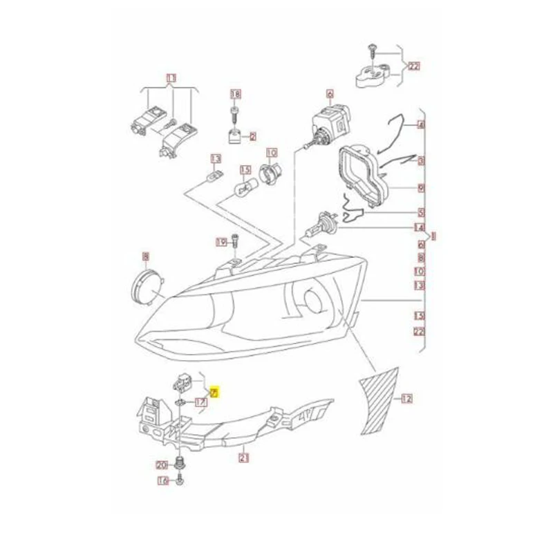 Рисунок 5 - крепежные зажимы для фар 11 POLO