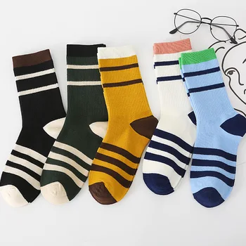 

Long Socks Women Cotton Striped Woman Sock Happy Colorful Standard Sox High Quality Ladies Spring Autumn Trendy Lady Skarpetki