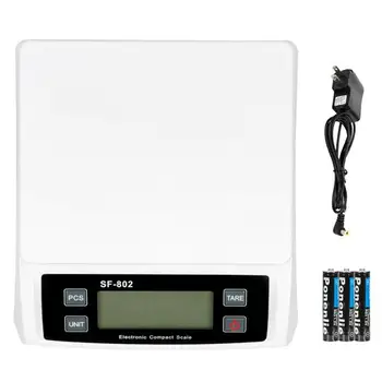 

US-W]SF-802 30KG/1G High Precision LCD Digital Postal Shipping Scale White with Adapter 94mm X 35mm