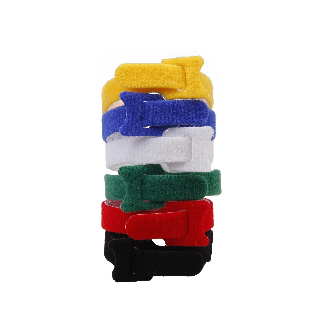6x Reusable Fastener Cable Ties Adjustable Tidy Straps Hook & Loop Cord Ties