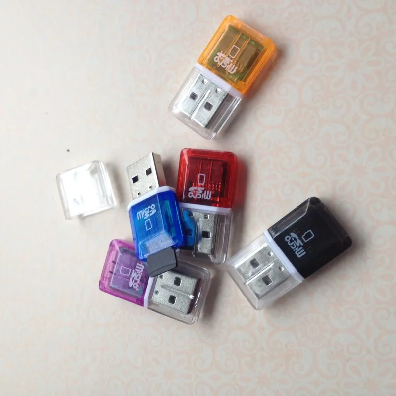 Transparent Mini USB 2 0 Card Reader for Card MS Micro TF Card Adapter Plug and 2