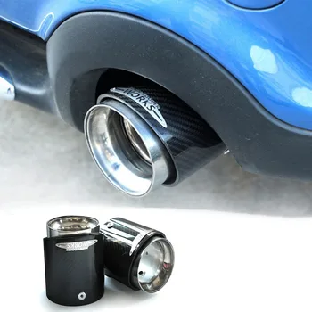 

Car Carbon Fiber Stainless Steel Exhaust Pipes Muffler Tips Head Cover For Mini Cooper One JCW S F56 F55 Car Styling Accessories