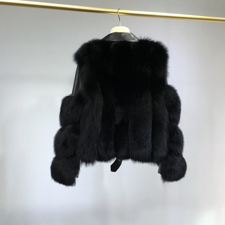 Rf2061 зима стиль Авиатор Мода Лисий мех куртка Женская Натуральная кожа натуральный мех пальто с поясом
